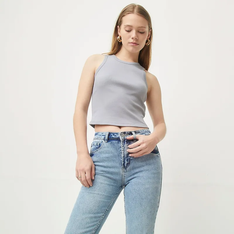 SYBILLA - Polera Sin Mangas Algodón Mujer Sybilla Estilo Casual