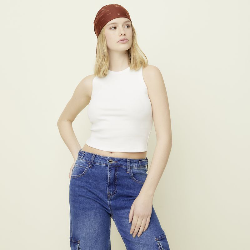 SYBILLA - Polera Sin Mangas Algodón Mujer Sybilla Estilo Casual