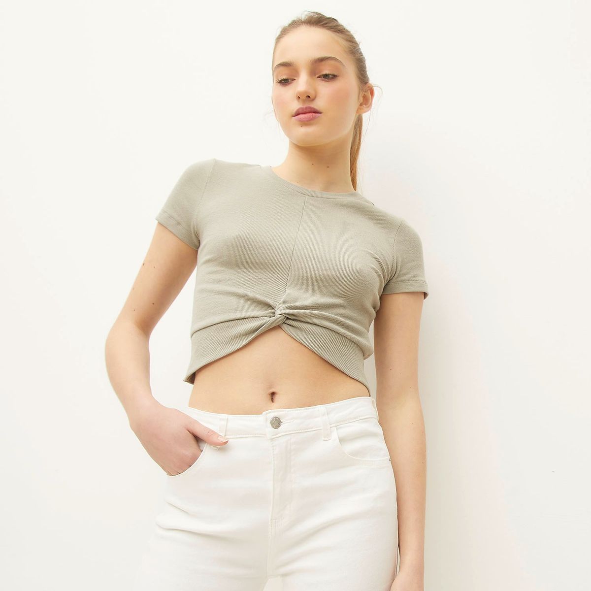 SYBILLA - Polera Casual Mujer Manga corta Algodón