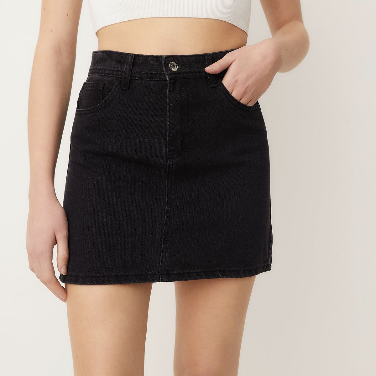 SYBILLA - Falda Mini Denim Mujer Estampado Animal Print Sybilla