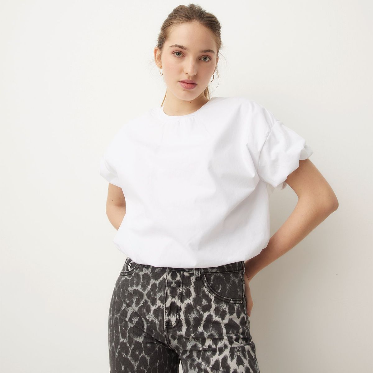 SYBILLA - Polera Casual Mujer Manga corta Algodón