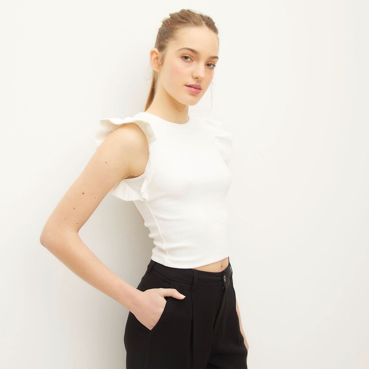 SYBILLA - Polera Casual Mujer Manga corta Algodón