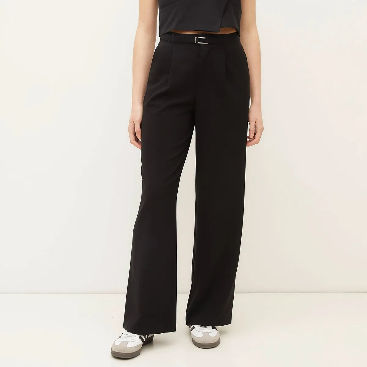 SYBILLA - Pantalón Wide Leg Tiro Alto Mujer Sybilla