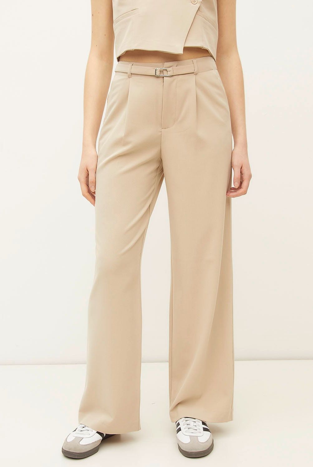 SYBILLA - Pantalón Wide Leg Tiro Alto Mujer Sybilla