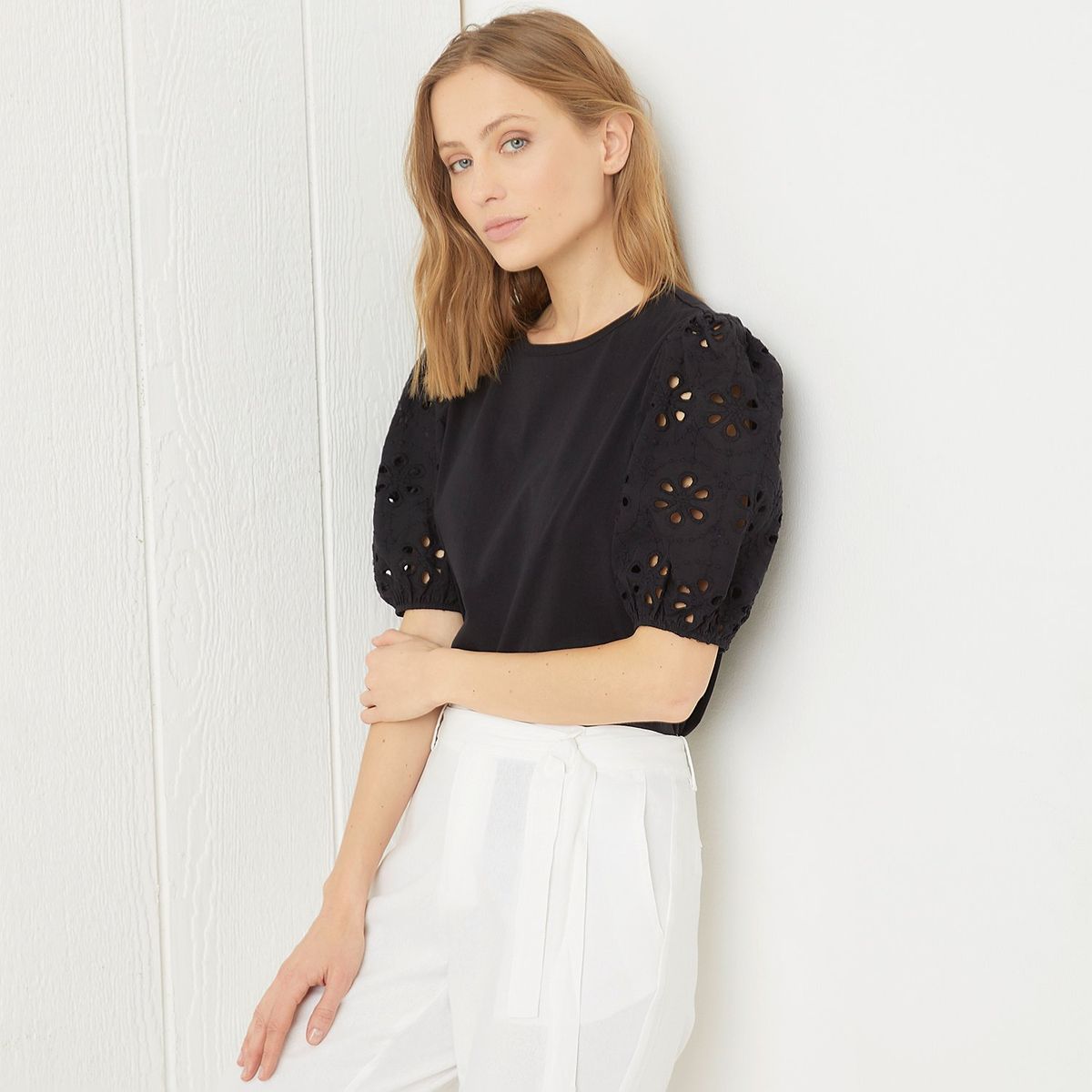 UNIVERSITY CLUB - Polera University Club Manga Globo 3/4 Algodón Mujer