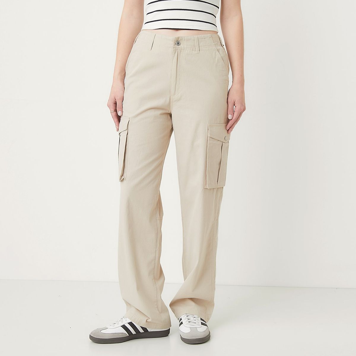 SYBILLA - Pantalón Cargo Tiro Medio Mujer Sybilla