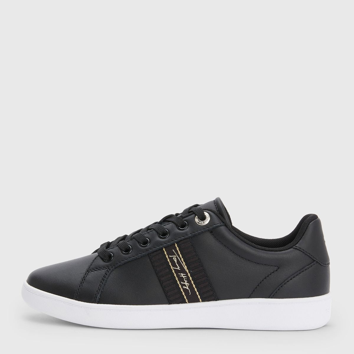 TOMMY HILFIGER - Zapatilla Urbana Mujer Cuero Negro Tommy Hilfiger