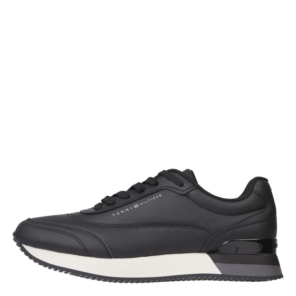 TOMMY HILFIGER - Zapatilla Urbana Mujer Cuero Negro Tommy Hilfiger