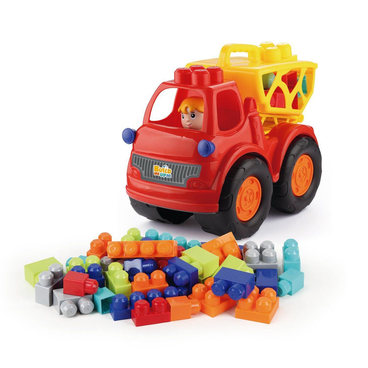 BUILD ME UP - Camión Con 100 Bloques Incluidos Juego Didactico Build Me Up