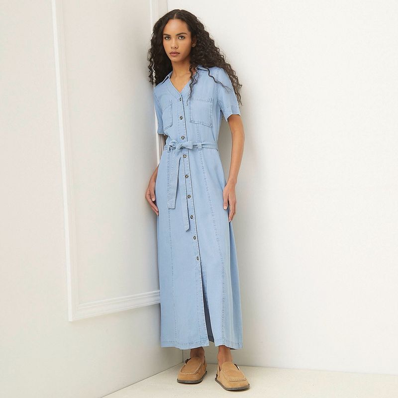 BASEMENT - Vestido Casual Lyocell Maxi Mujer