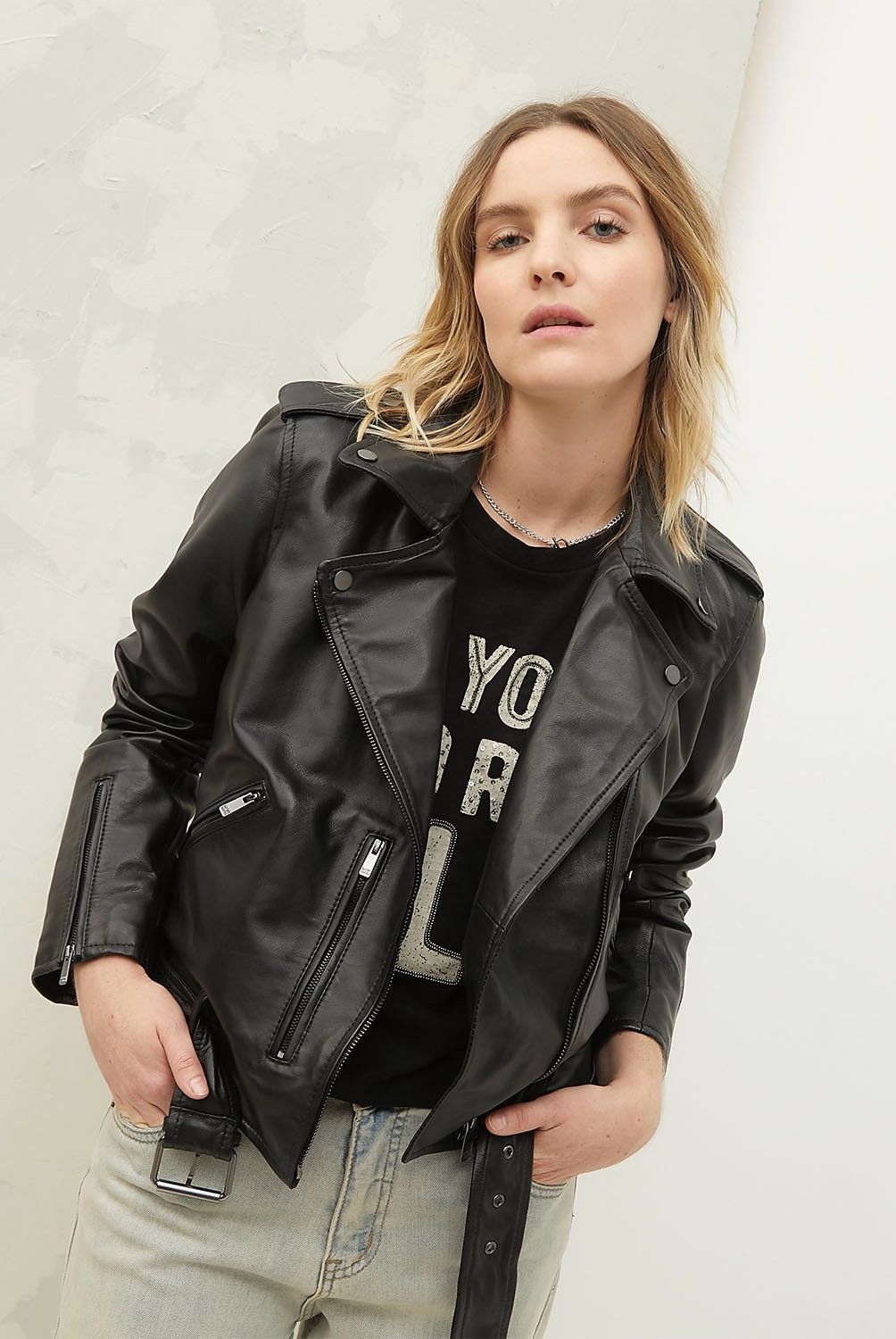 AMERICANINO - Chaqueta Cuero Mujer Americanino