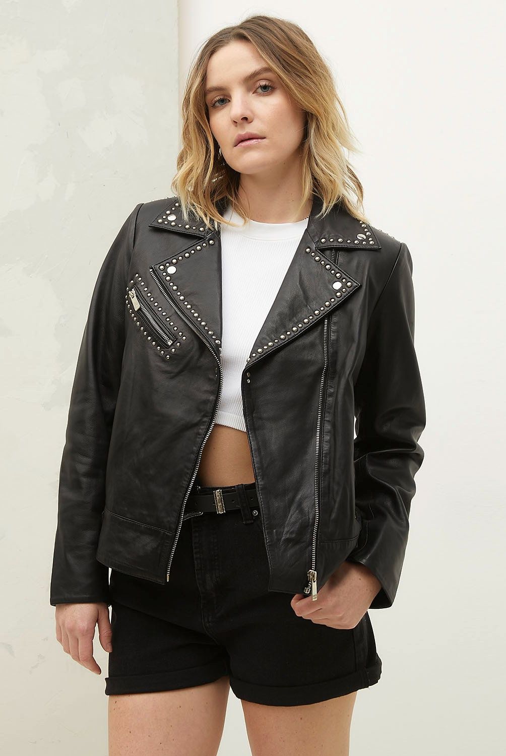 AMERICANINO - Chaqueta Cuero Mujer Americanino
