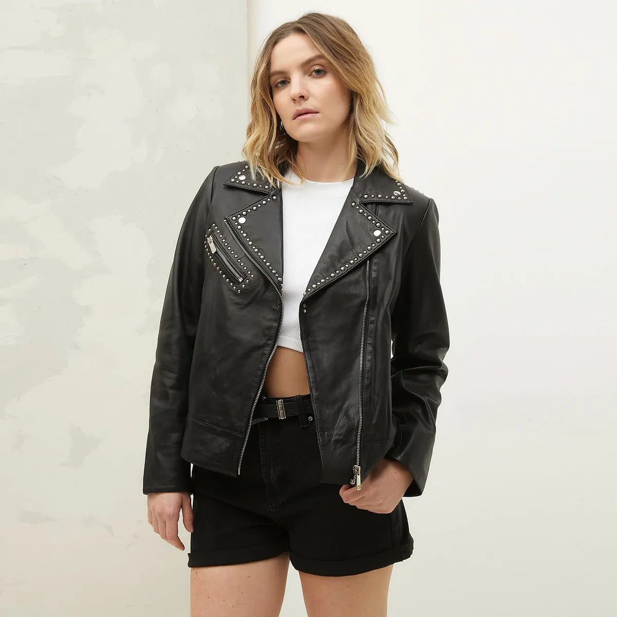 AMERICANINO - Chaqueta Cuero Mujer Americanino