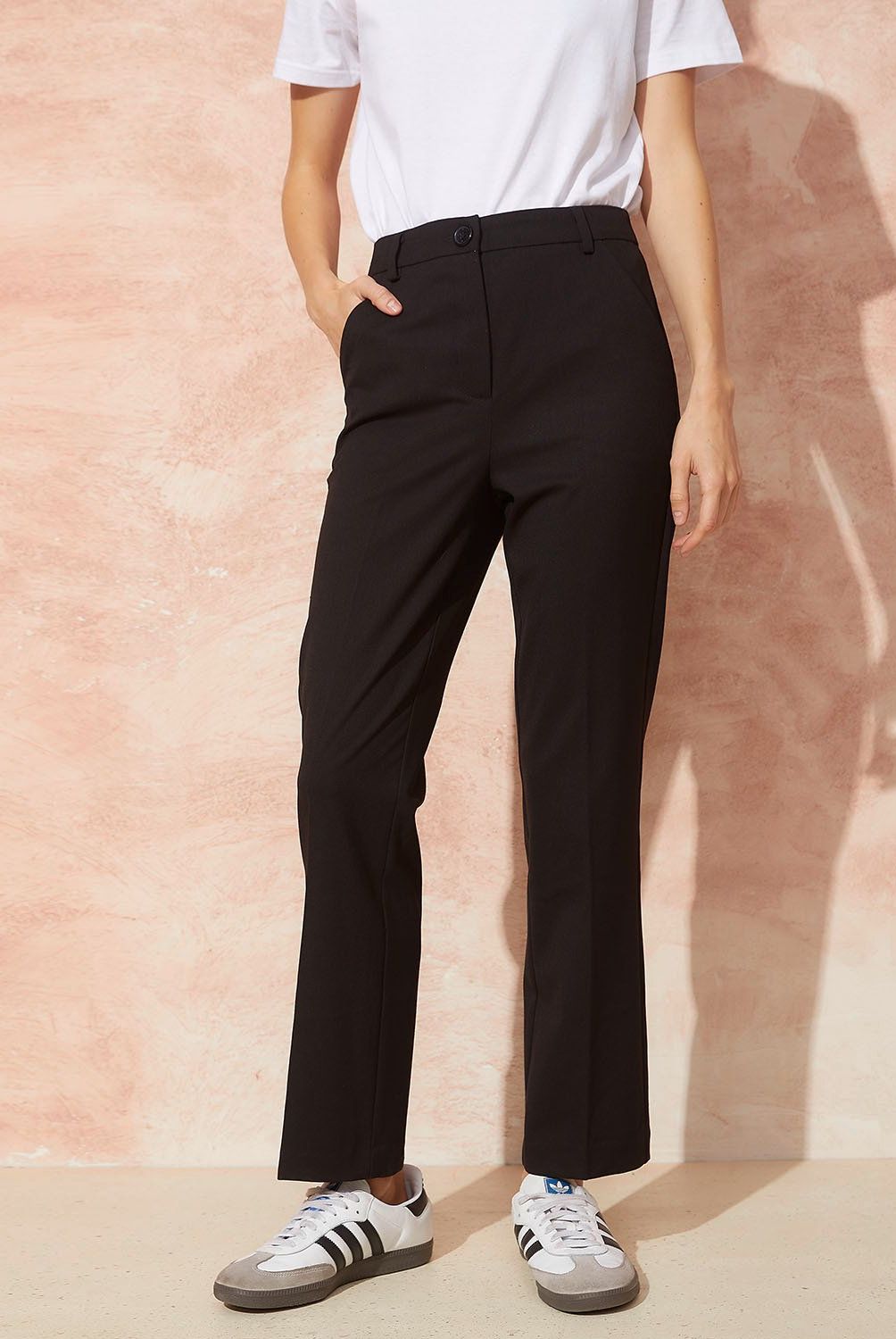BASEMENT - Pantalón Sastre Mujer Basement Straight Tiro Alto