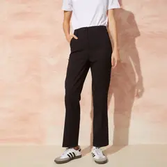 BASEMENT - Pantalón Sastre Straight Tiro Alto Mujer