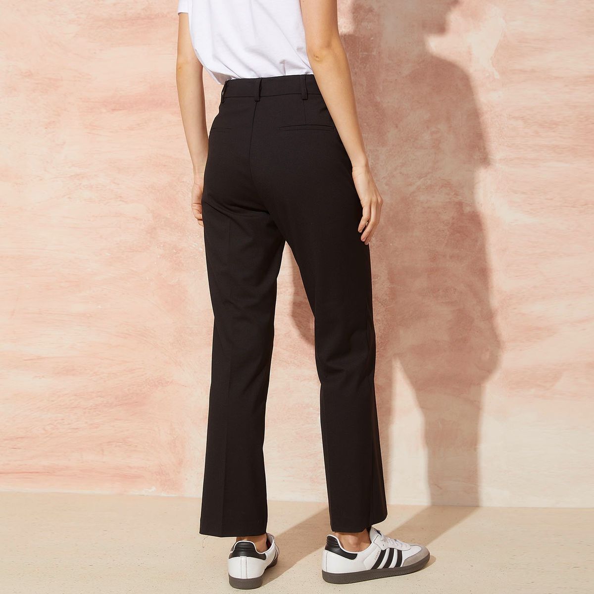 BASEMENT - Pantalón Sastre Straight Tiro Alto Mujer Basement