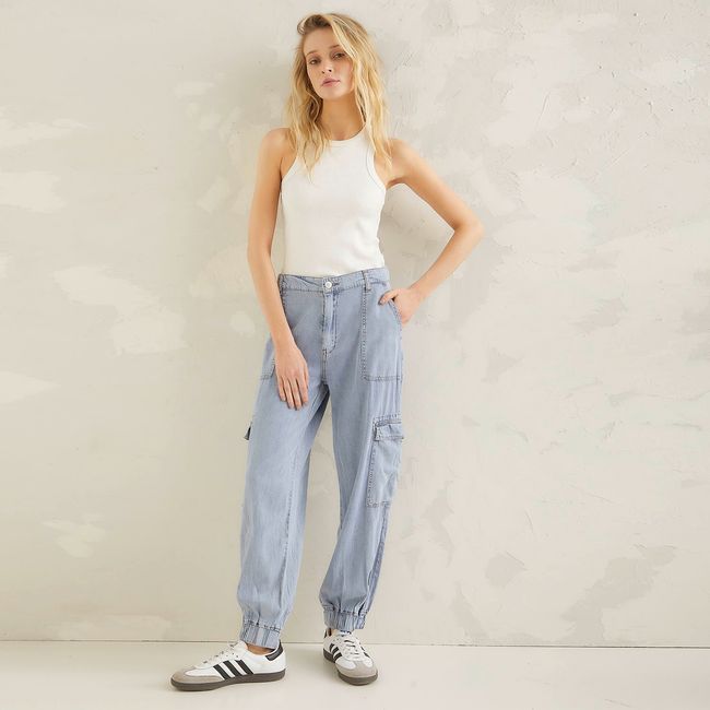 AMERICANINO - Jeans Cargo Tiro Medio Mujer Americanino