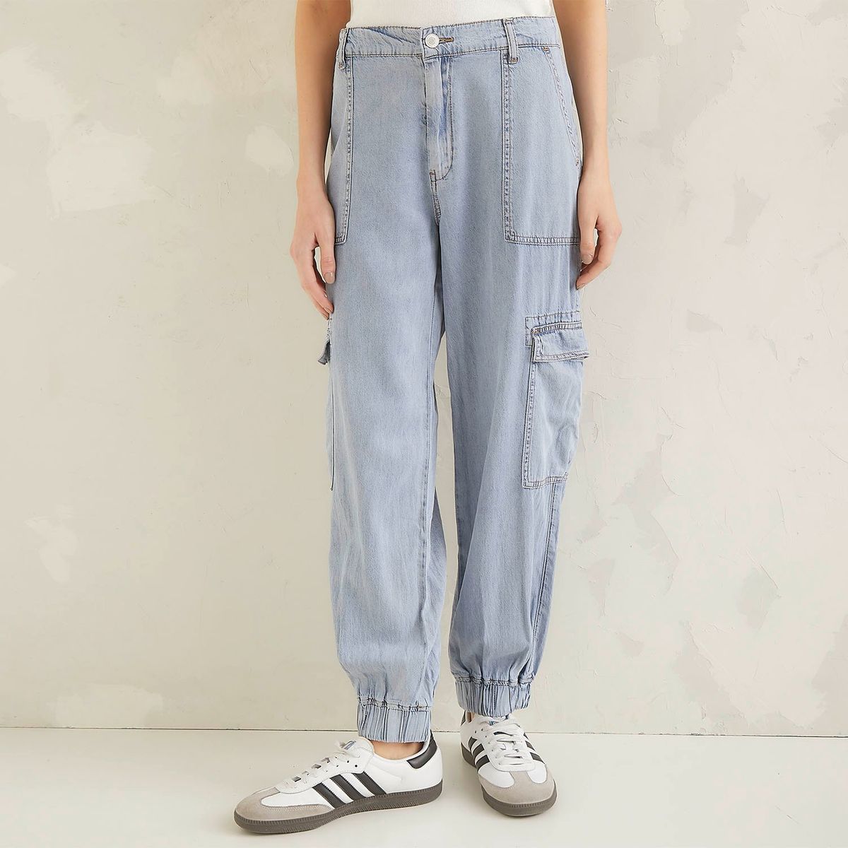 AMERICANINO - Jeans Cargo Tiro Medio Mujer Americanino