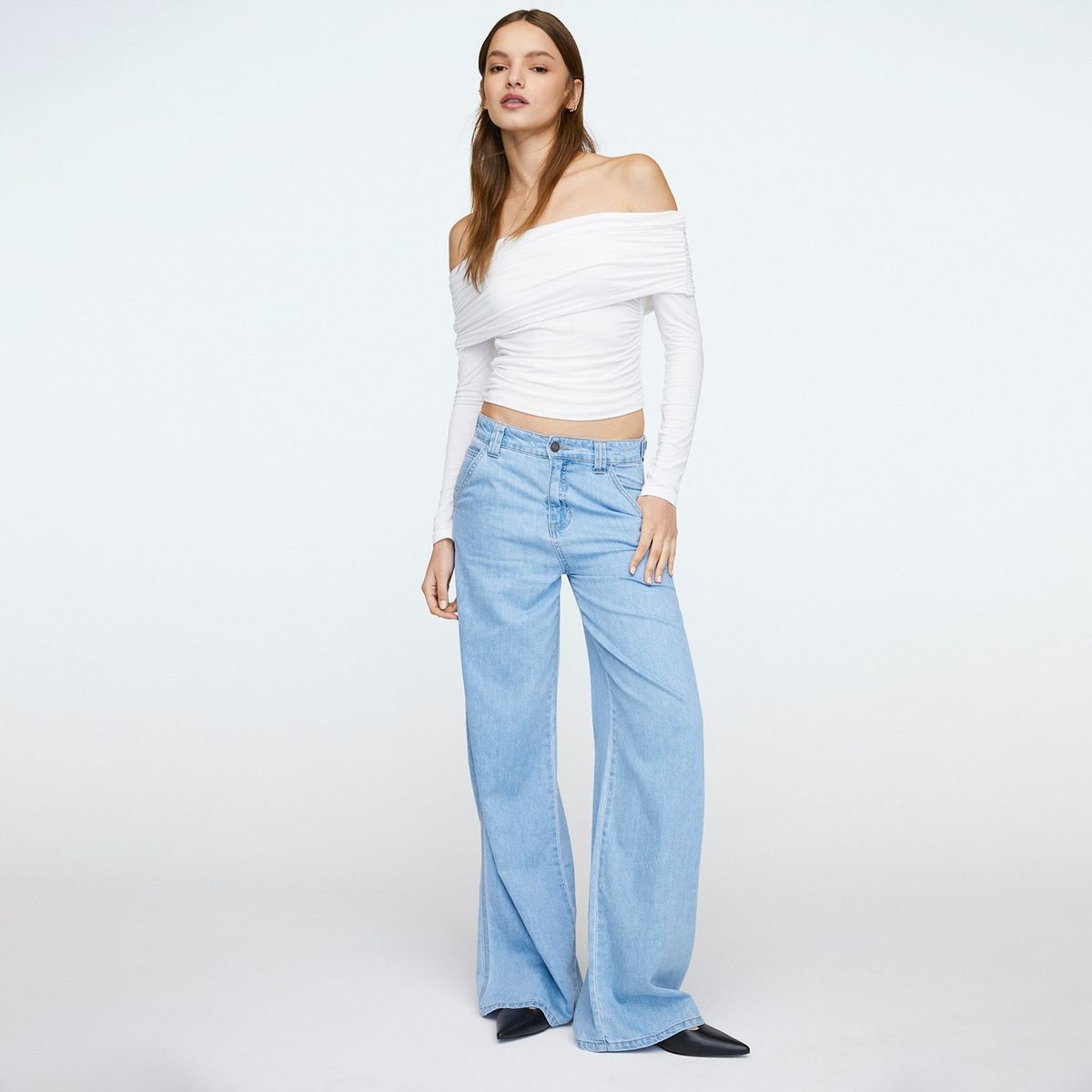 AMERICANINO - Jeans Cropped Tiro Alto Mujer Americanino