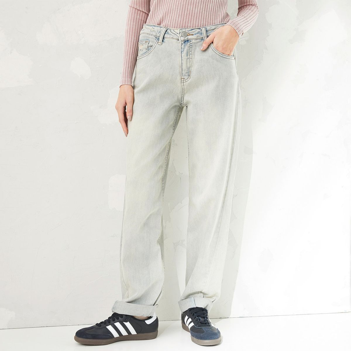 AMERICANINO - Jeans Baggy Tiro Alto Mujer Americanino