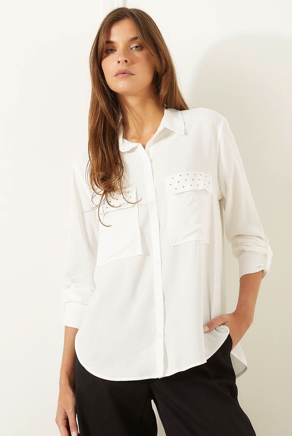BASEMENT - Blusa Camisera Manga Larga Mujer Basement