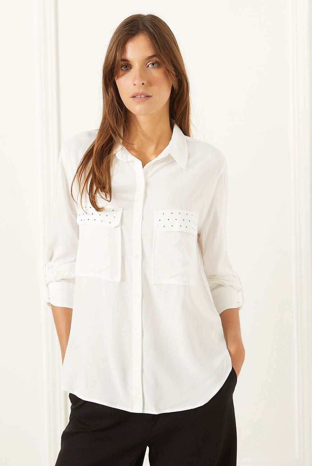 BASEMENT - Blusa Camisera Manga Larga Mujer Basement