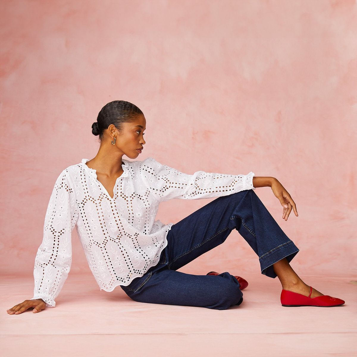 BASEMENT - Blusa Casual Mujer Manga larga Algodón