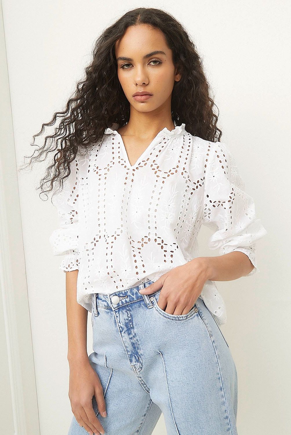 BASEMENT - Blusa Casual Mujer Manga larga Algodón