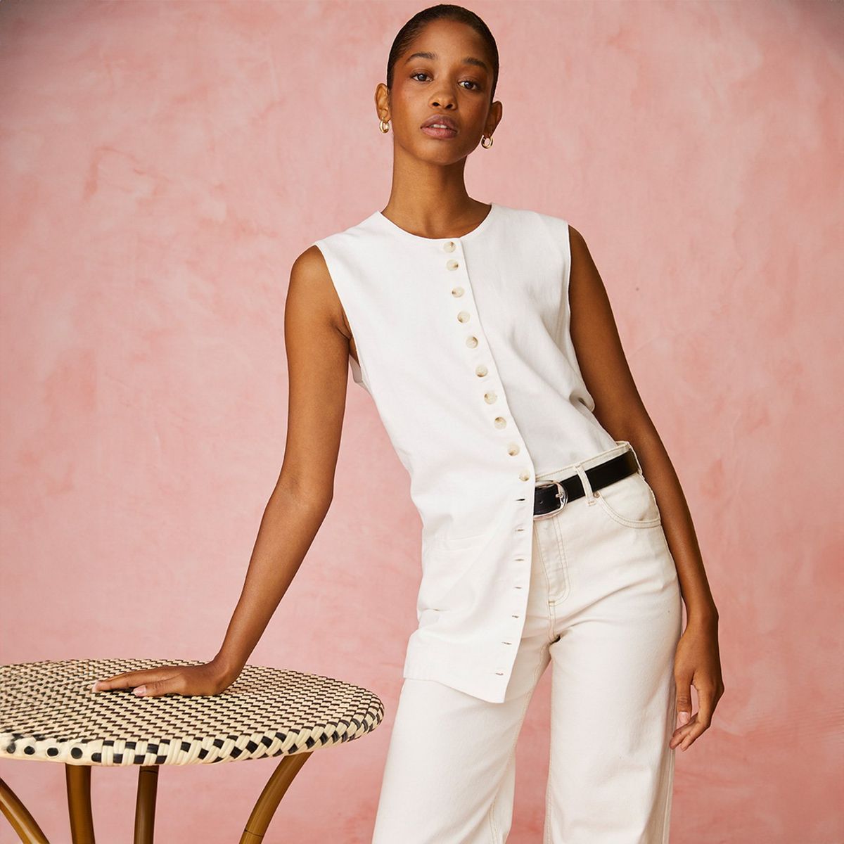 BASEMENT - Blazer Vest Lino Mujer Basement