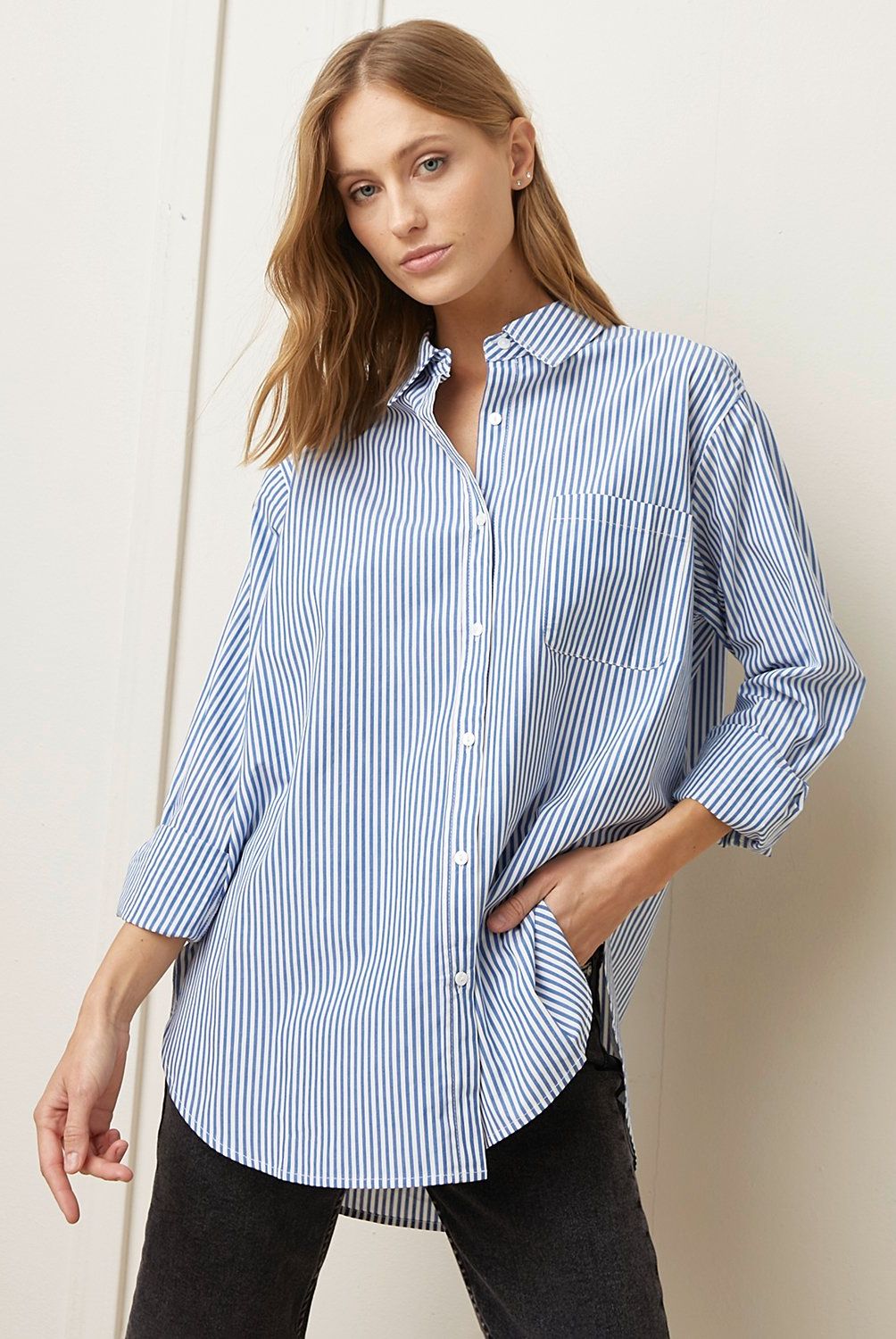BASEMENT - Blusa Basement Manga Larga Algodón Mujer