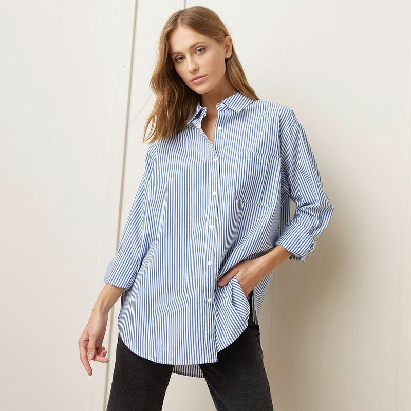 BASEMENT - Blusa Basement Manga Larga Algodón Mujer