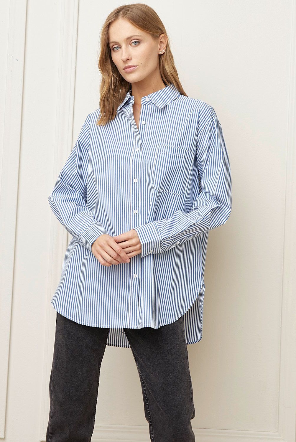 BASEMENT - Blusa Basement Manga Larga Algodón Mujer
