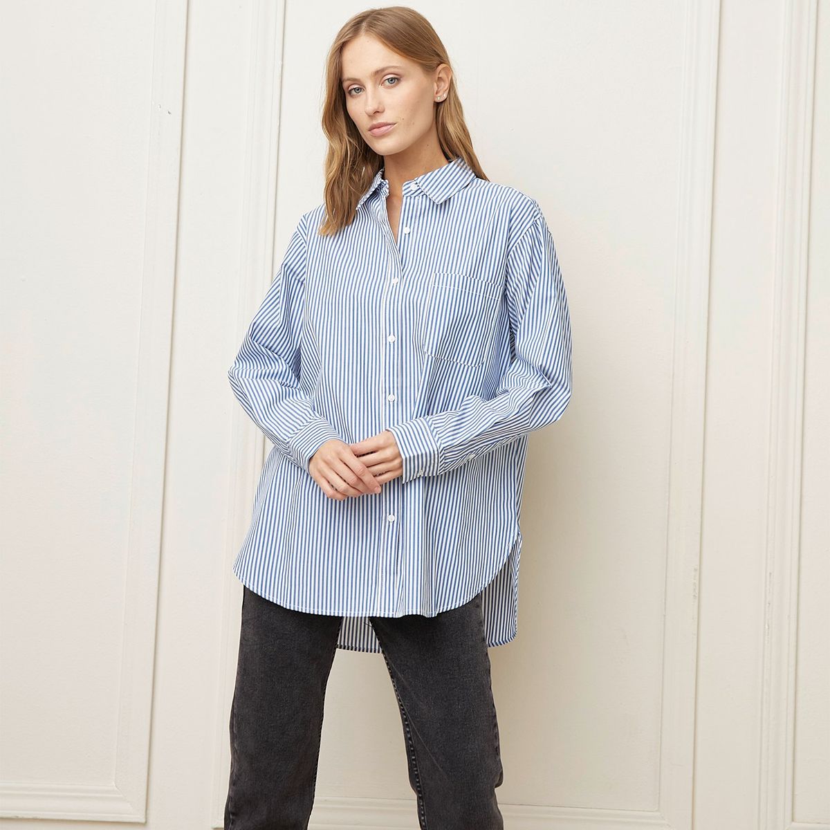 BASEMENT - Blusa Basement Manga Larga Algodón Mujer
