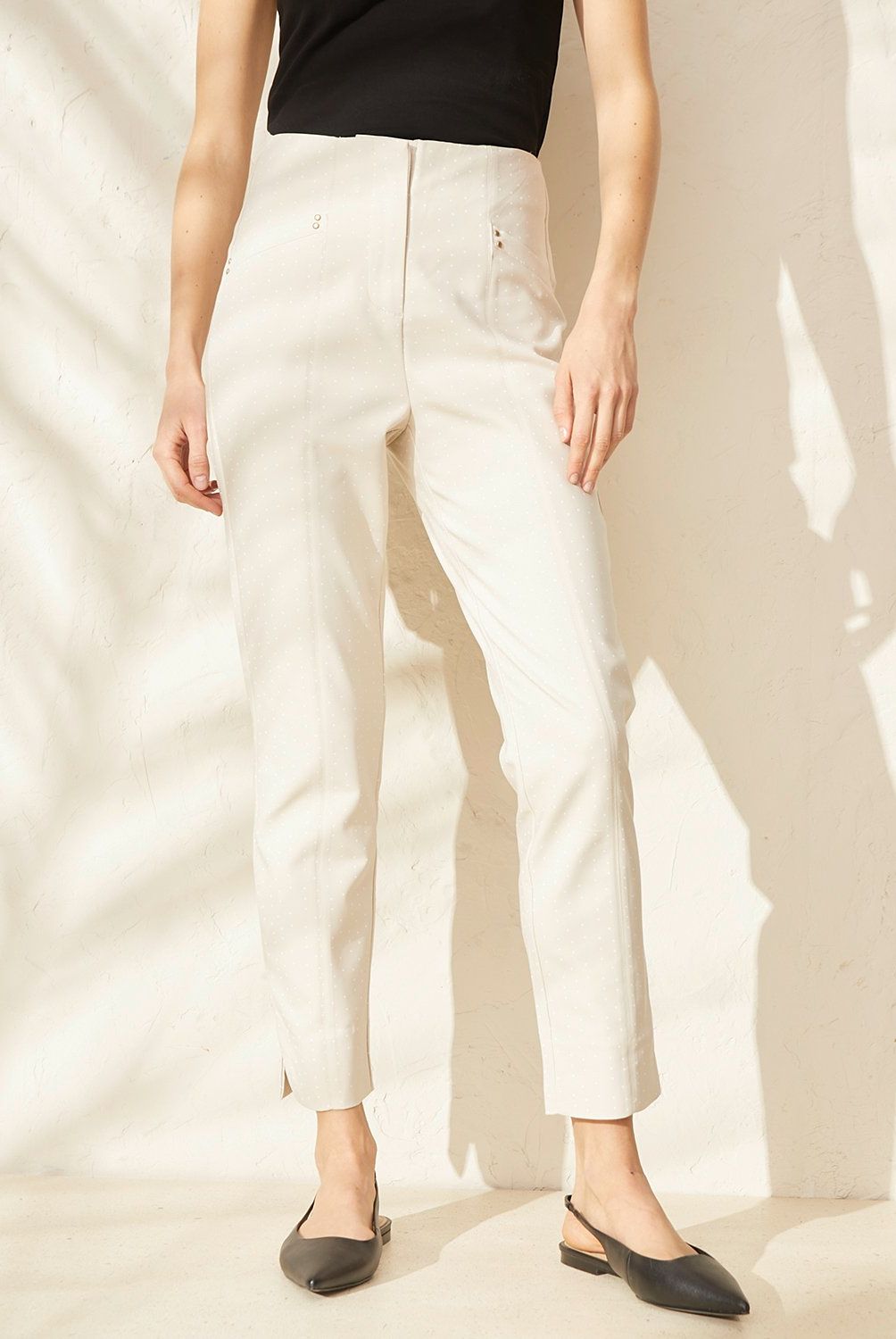 BASEMENT - Pantalón Slim Tiro Alto Mujer Basement
