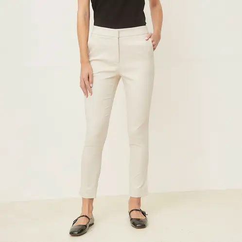 BASEMENT - Pantalón Straight Alto Mujer Algodón