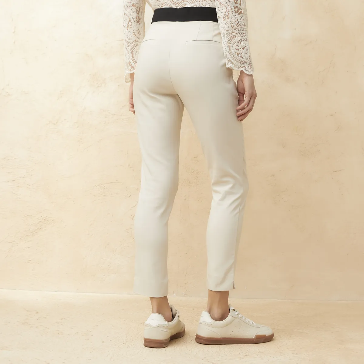 BASEMENT - Pantalón Straight Alto Basement Mujer Algodón
