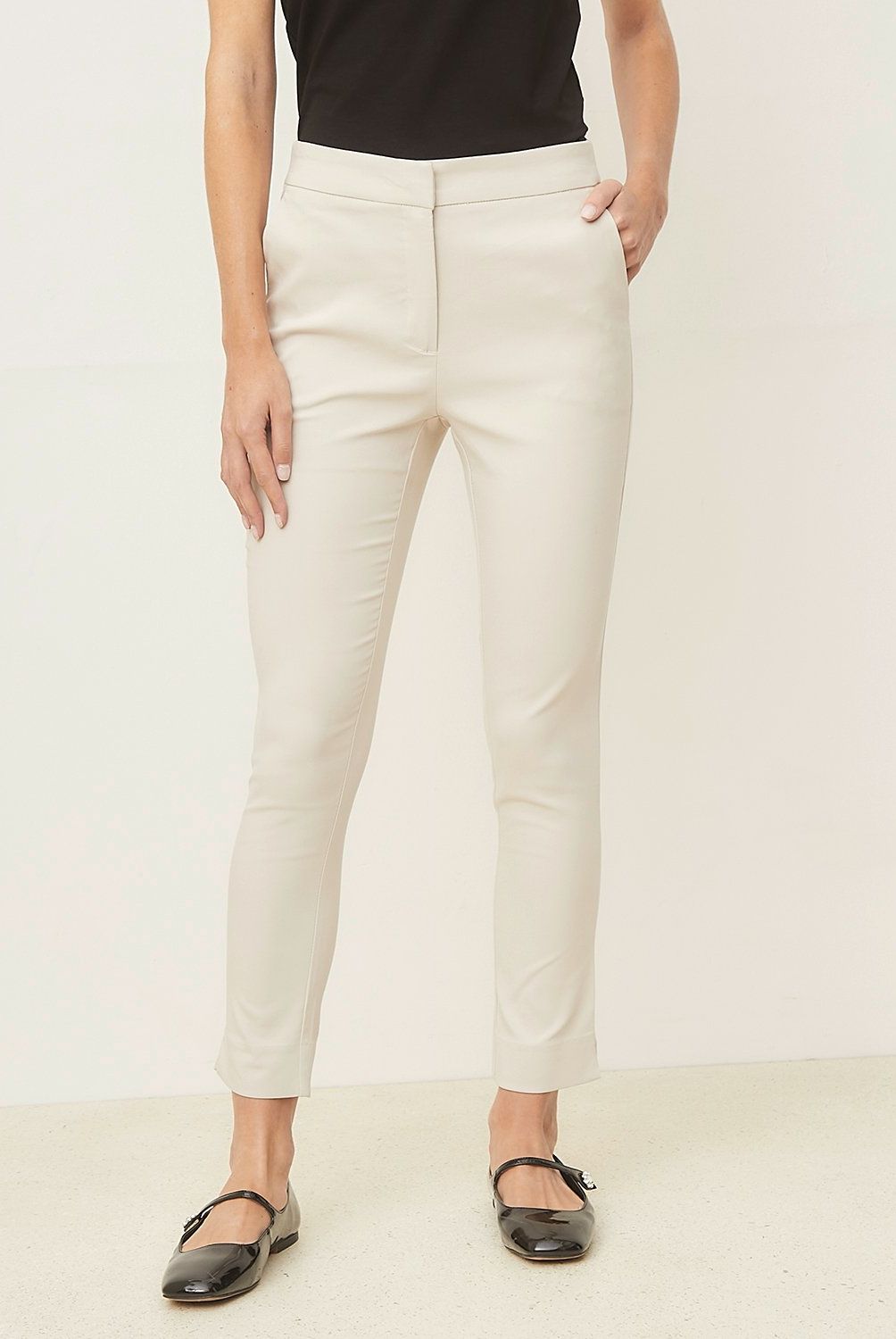 BASEMENT - Pantalón Straight Alto Basement Mujer Algodón