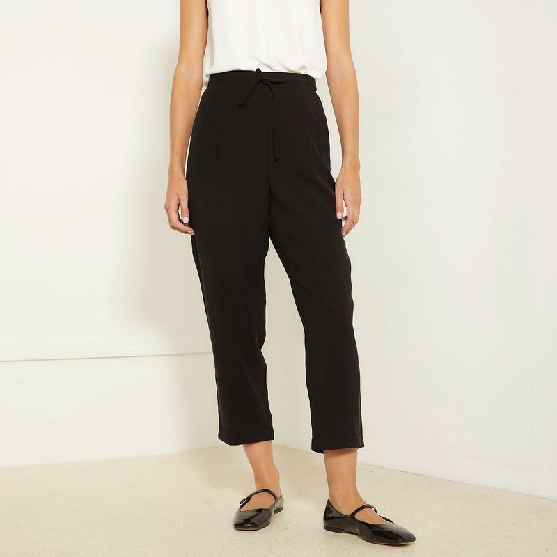 BASEMENT - Pantalón Recto Tiro Alto Mujer Basement