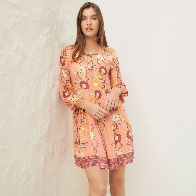 BASEMENT - Vestido Corto Manga Larga Mujer Basement