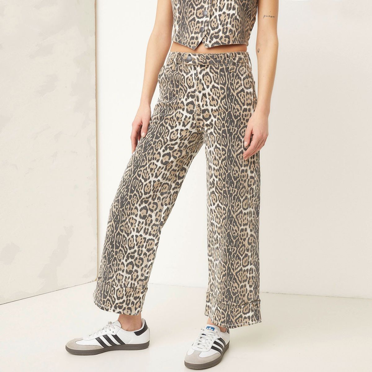 AMERICANINO - Pantalón Wide Leg Tiro Alto Animal Print Mujer Americanino