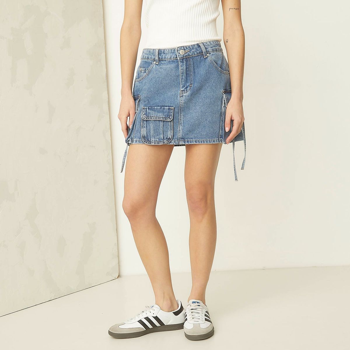 AMERICANINO - Falda de Jeans Cargo Mujer Americanino