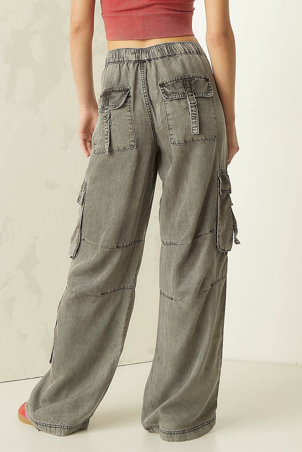 AMERICANINO - Jeans Cargo Tiro Medio Lyocell Mujer Americanino