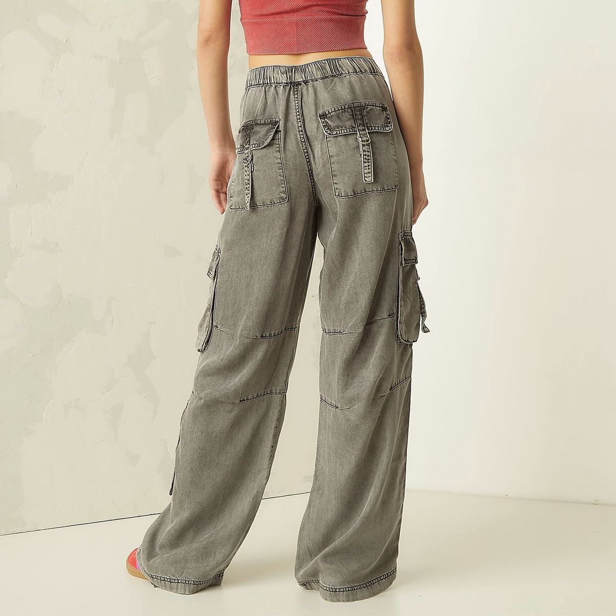 AMERICANINO - Jeans Cargo Tiro Medio Lyocell Mujer Americanino