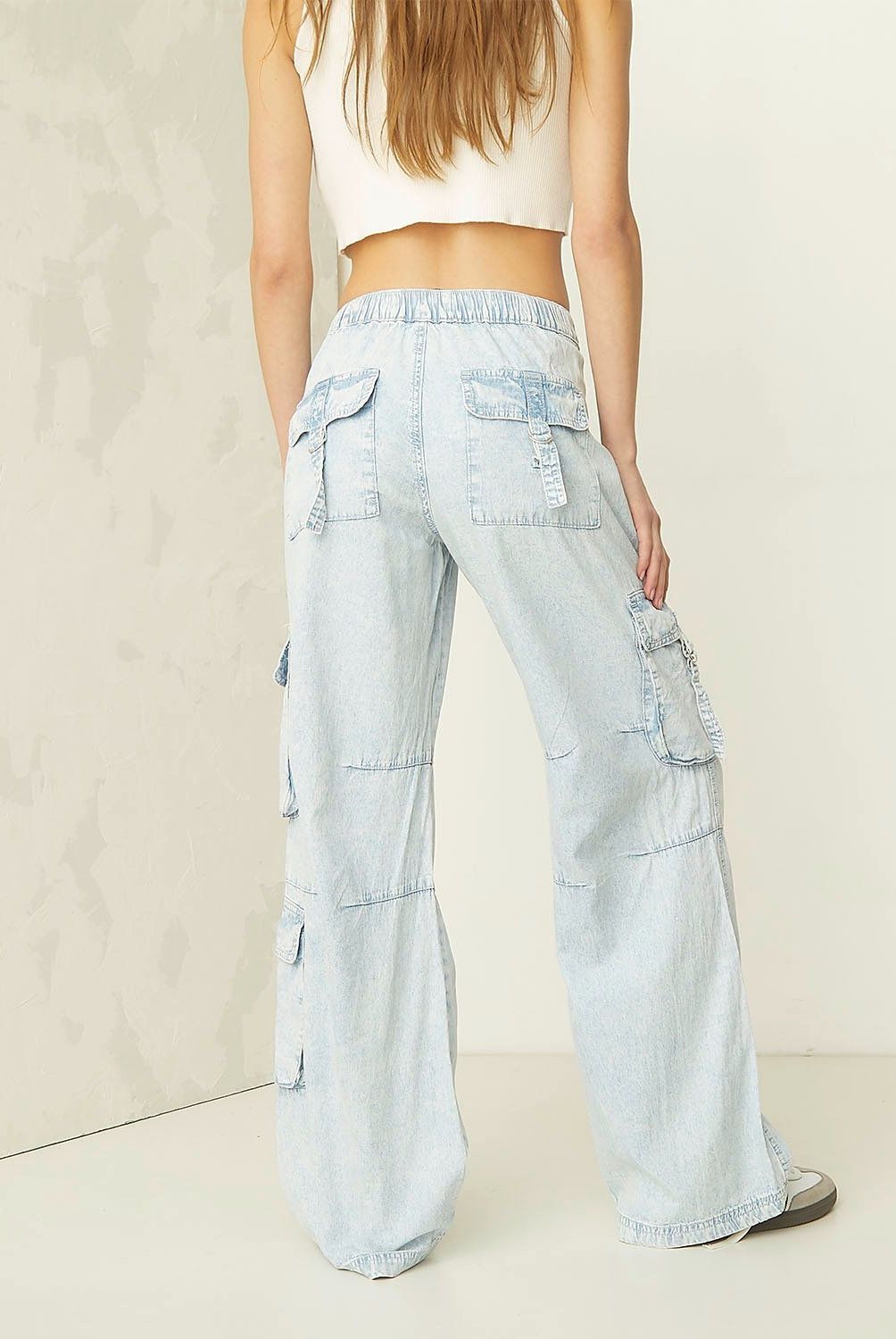 AMERICANINO - Jeans Cargo Tiro Medio Lyocell Mujer Americanino