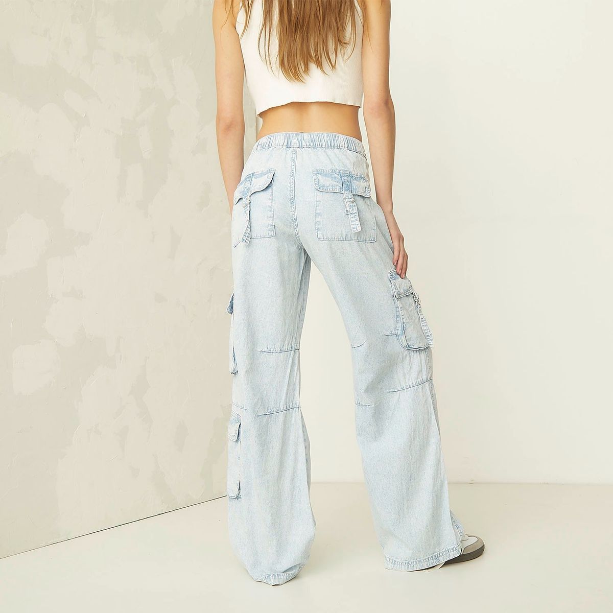 AMERICANINO - Jeans Cargo Tiro Medio Lyocell Mujer Americanino