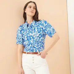 ELLE - Blusa Manga Corta Algodón Mujer