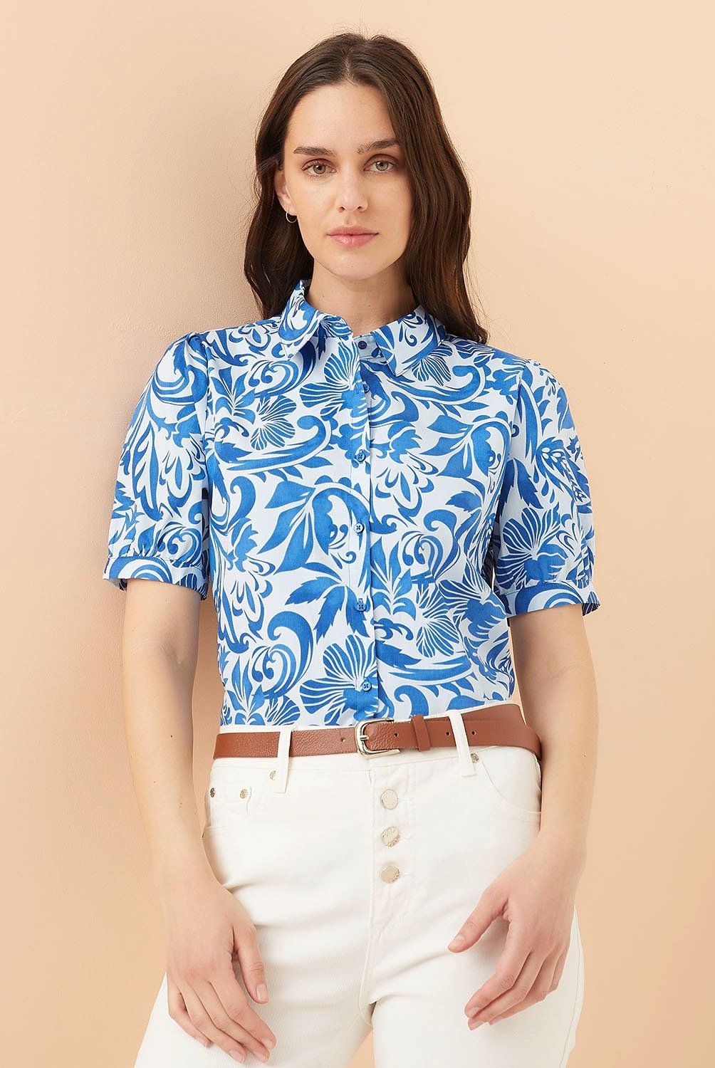 ELLE - Blusa Manga Corta Algodón Mujer Elle