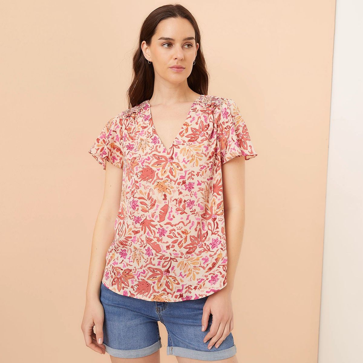 ELLE - Blusa Manga Corta Mujer Elle