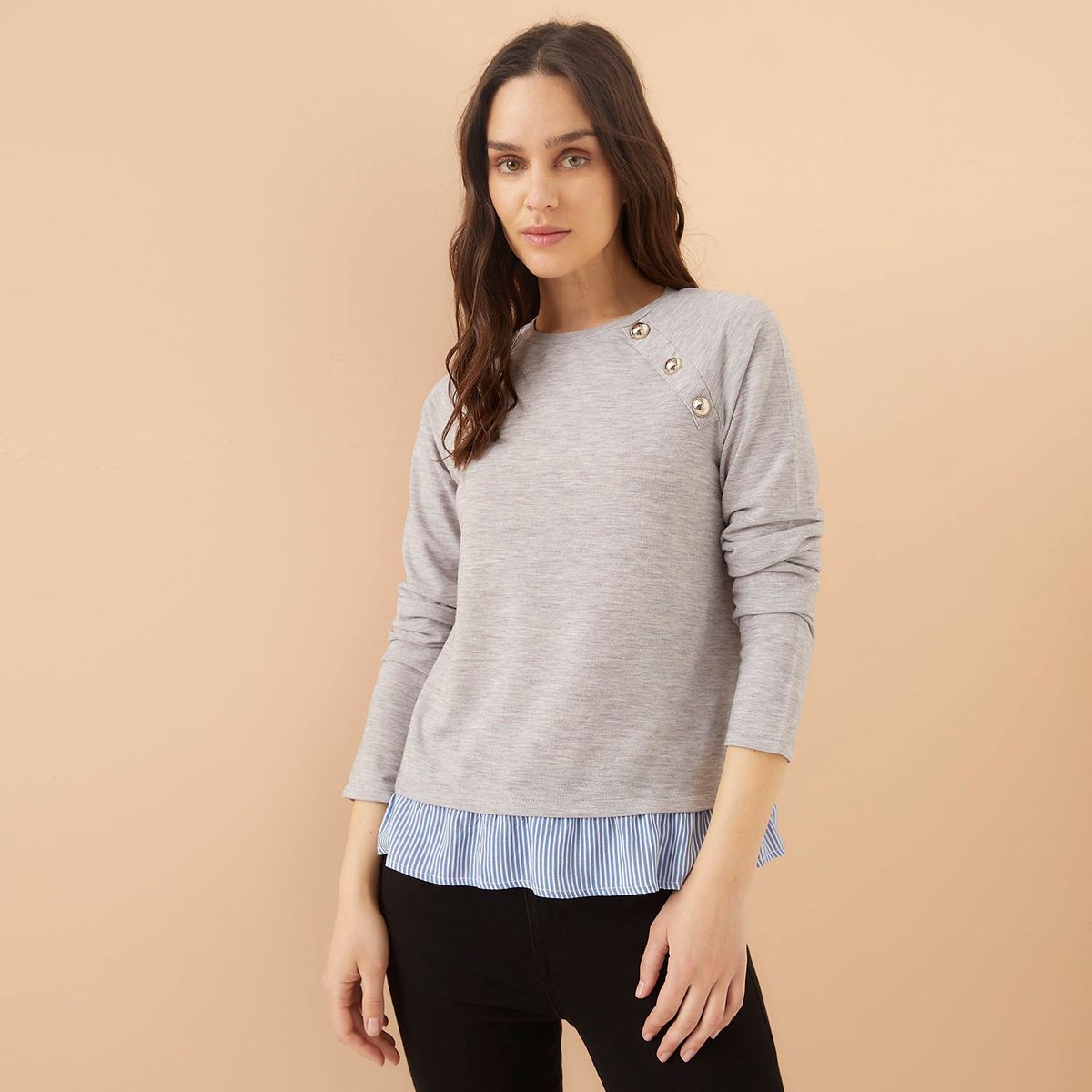 ELLE - Sweater Manga Larga Mujer Elle