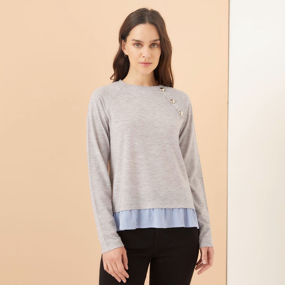 ELLE - Sweater Manga Larga Mujer Elle